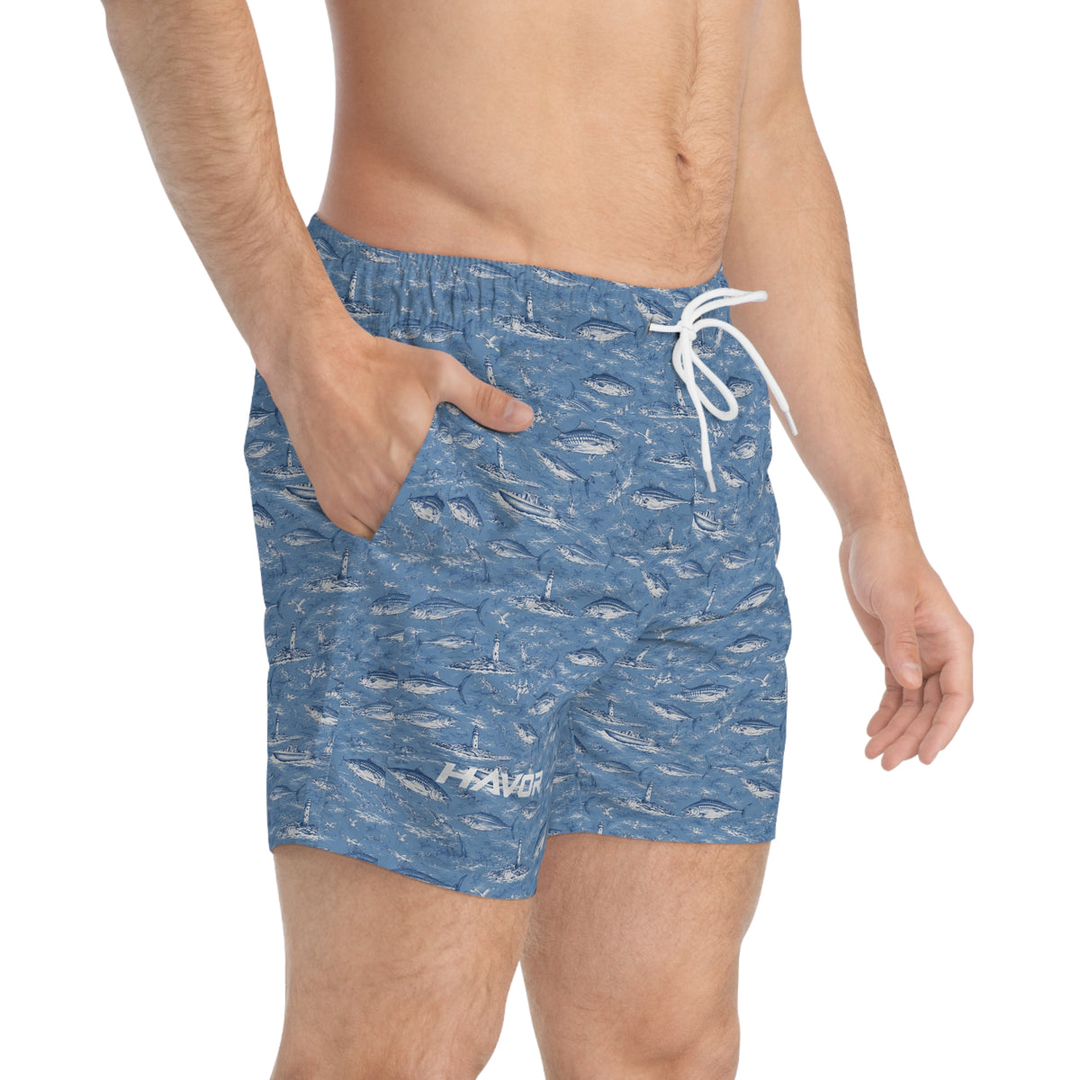 Blue Ocean Tuna Swim Trunks