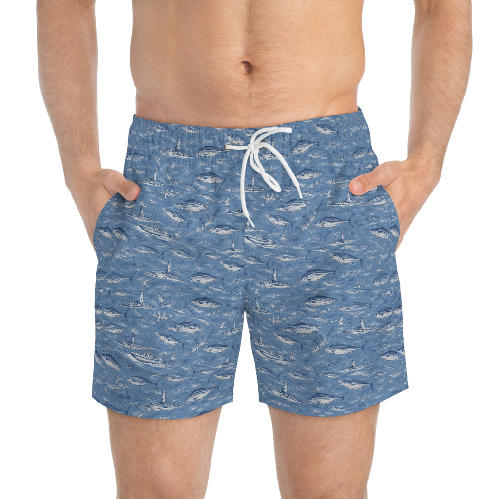 Blue Ocean Tuna Swim Trunks