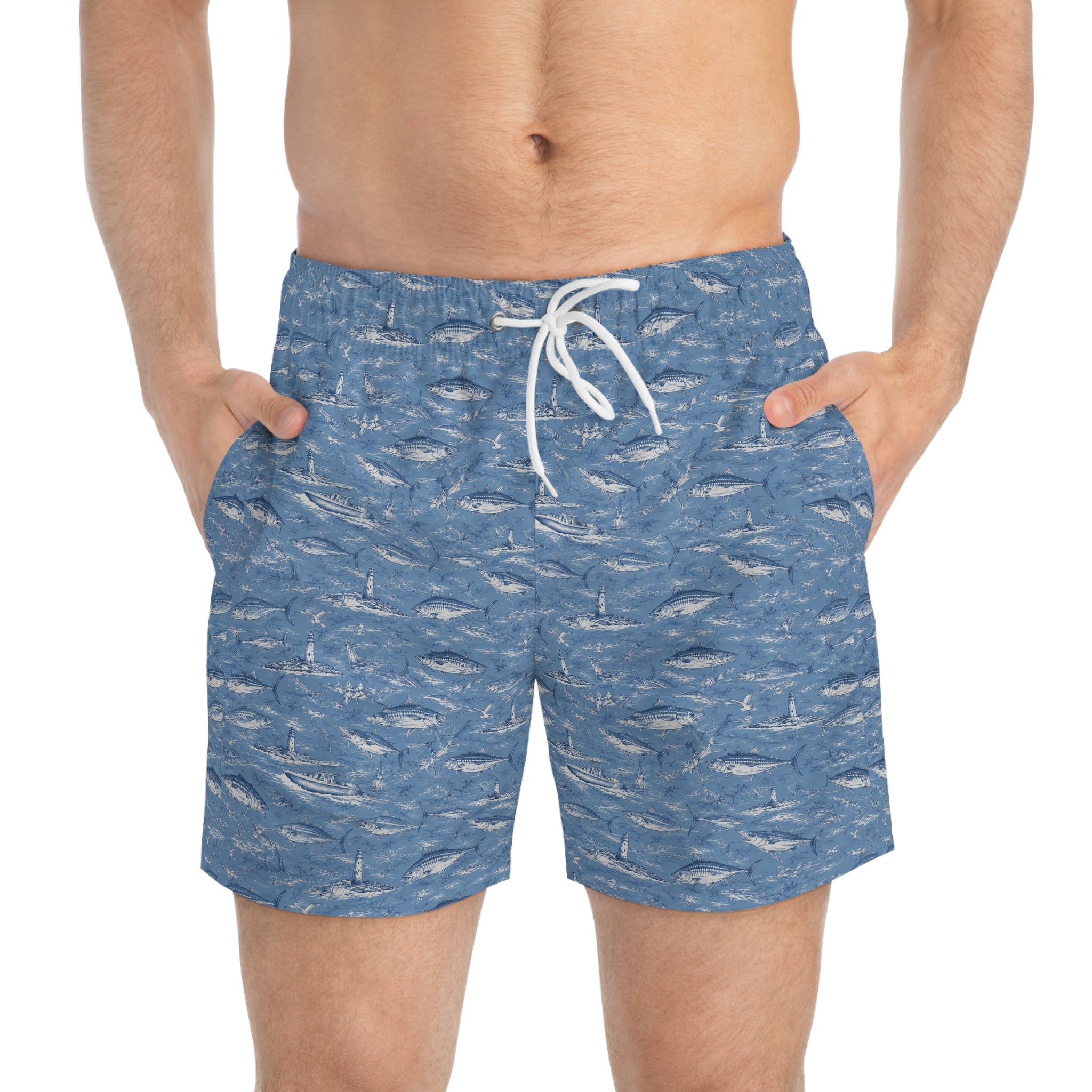 Blue Ocean Tuna Swim Trunks