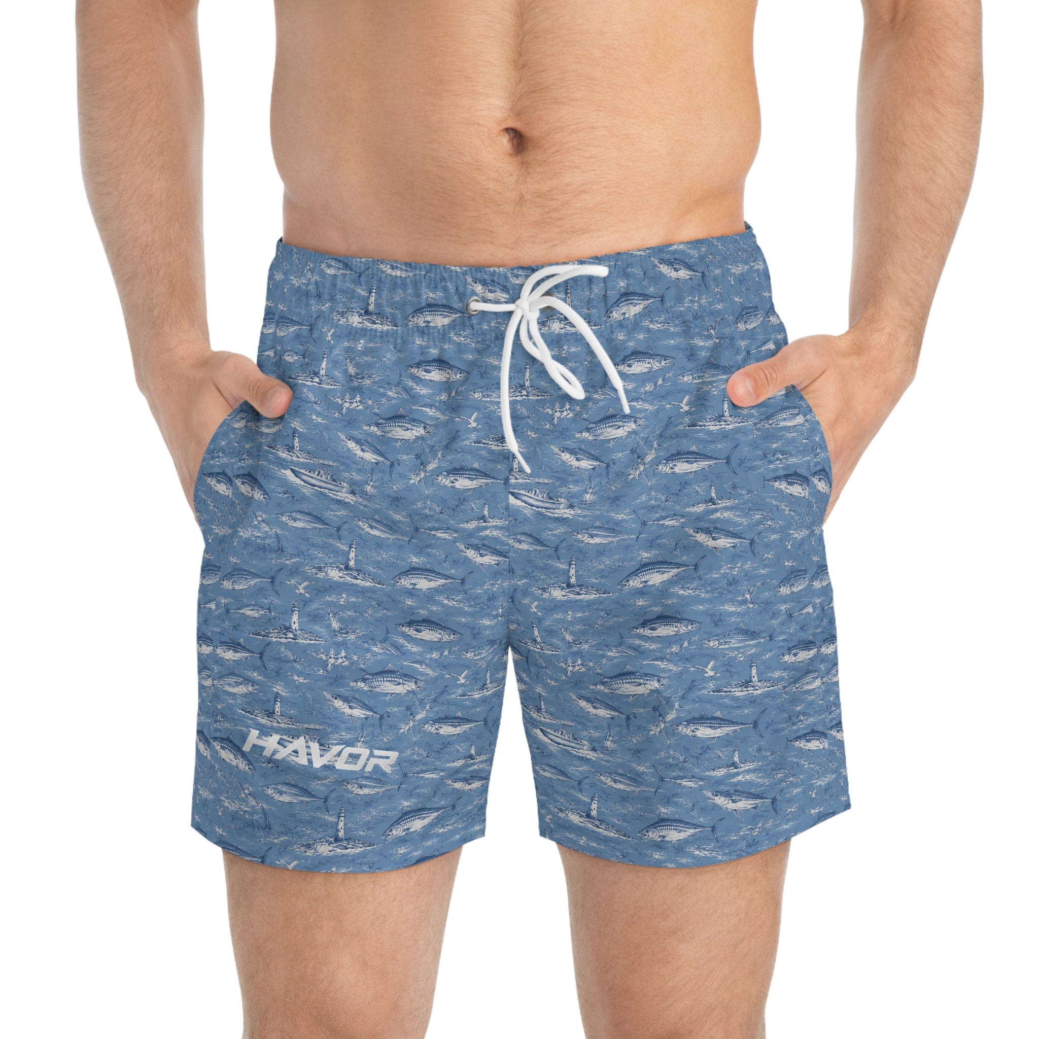 Blue Ocean Tuna Swim Trunks